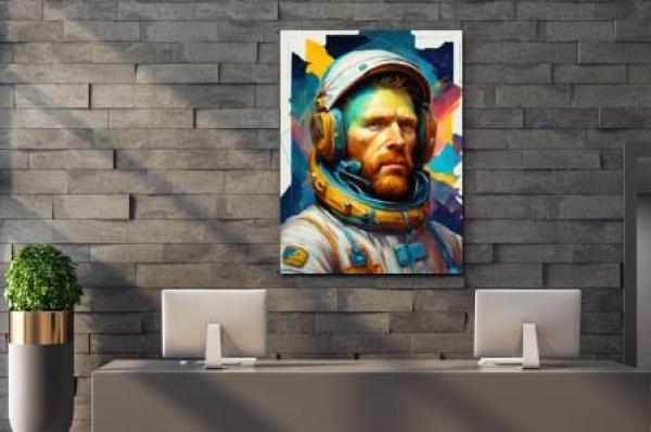 Pop art kaufen handgemalt- Van gogh-Astronaut1
